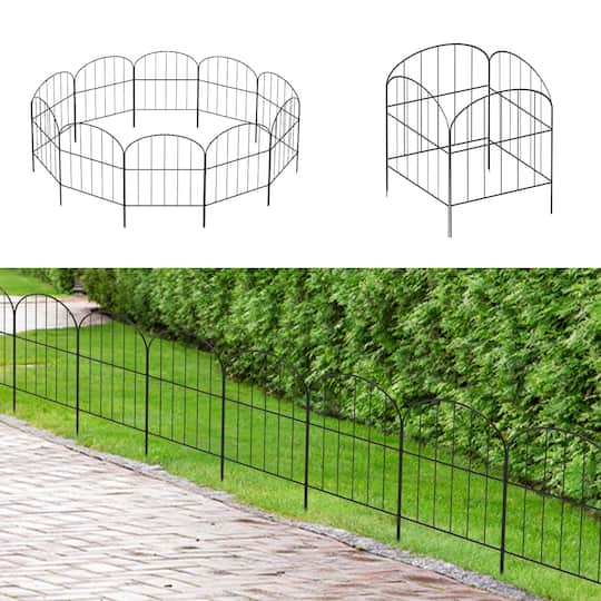 NEX 47ft. Black Decorative Arch Garden Fence